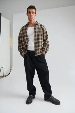 Simon Baggy Pleat Pant Black