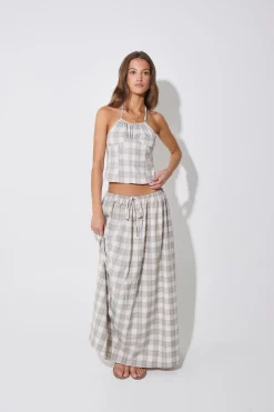 Sweet Escape Cami Smoke Plaid