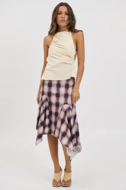 Tia Midi Skirt Beige
