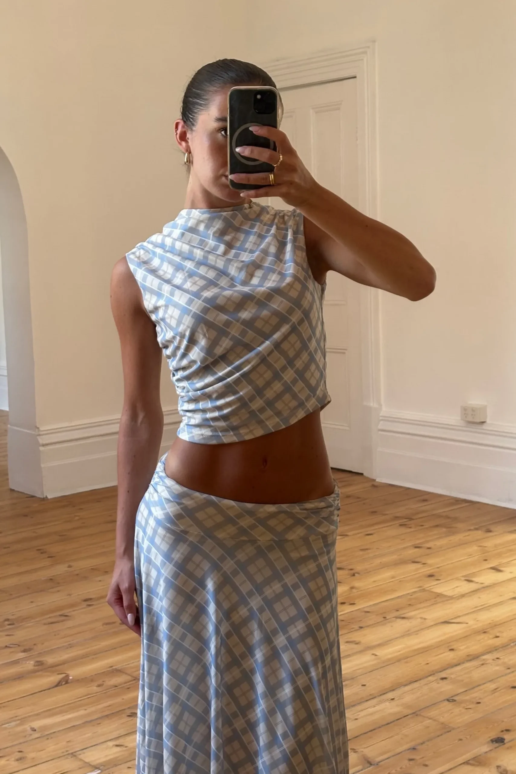 Tove Top Blue Check