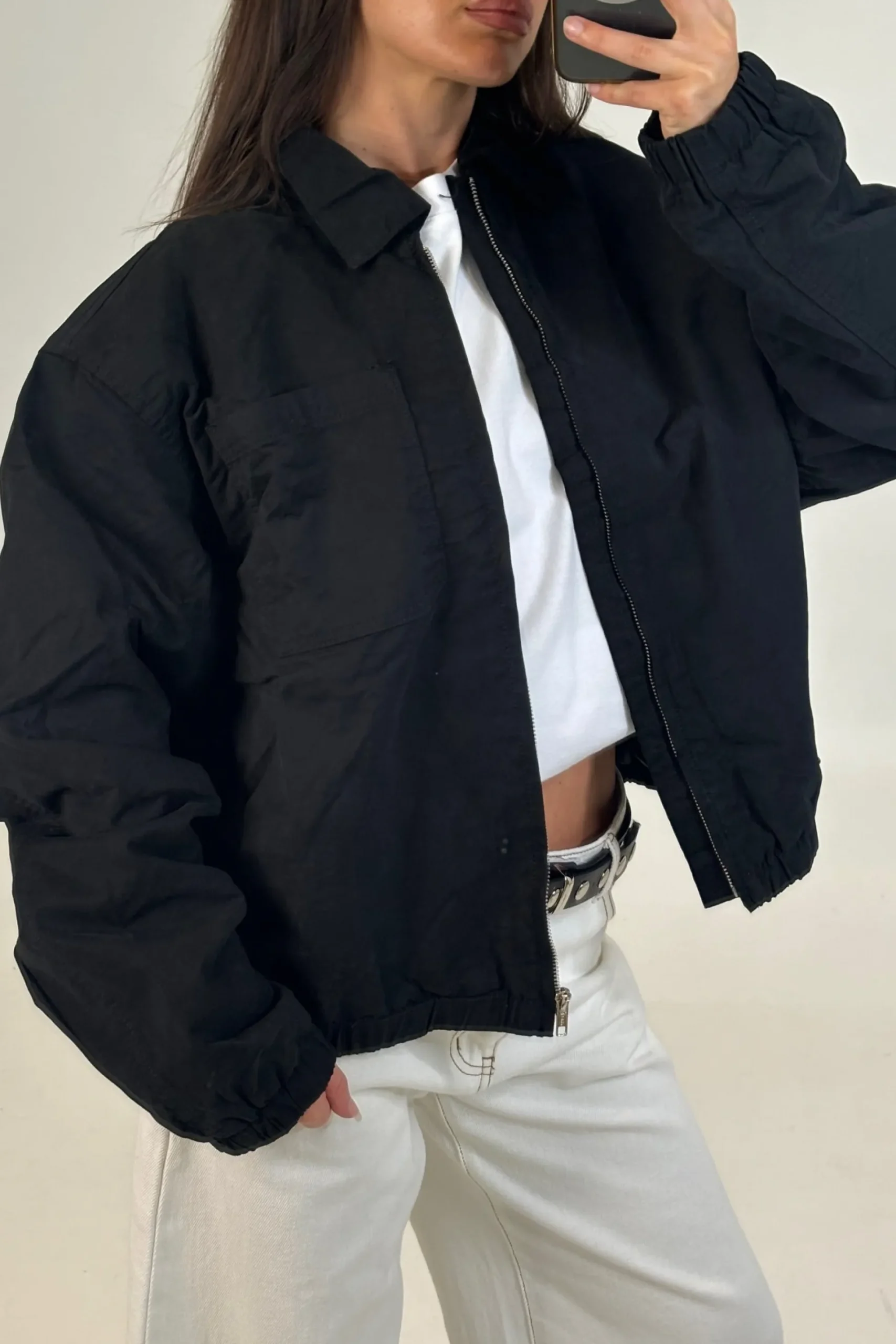 Unisex Charlie Soft Cotton Bomber Black