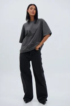 Unisex Emmett Box Tee Charcoal