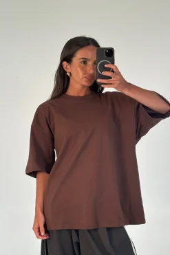Unisex Midweight Signature Tee Dark Brown