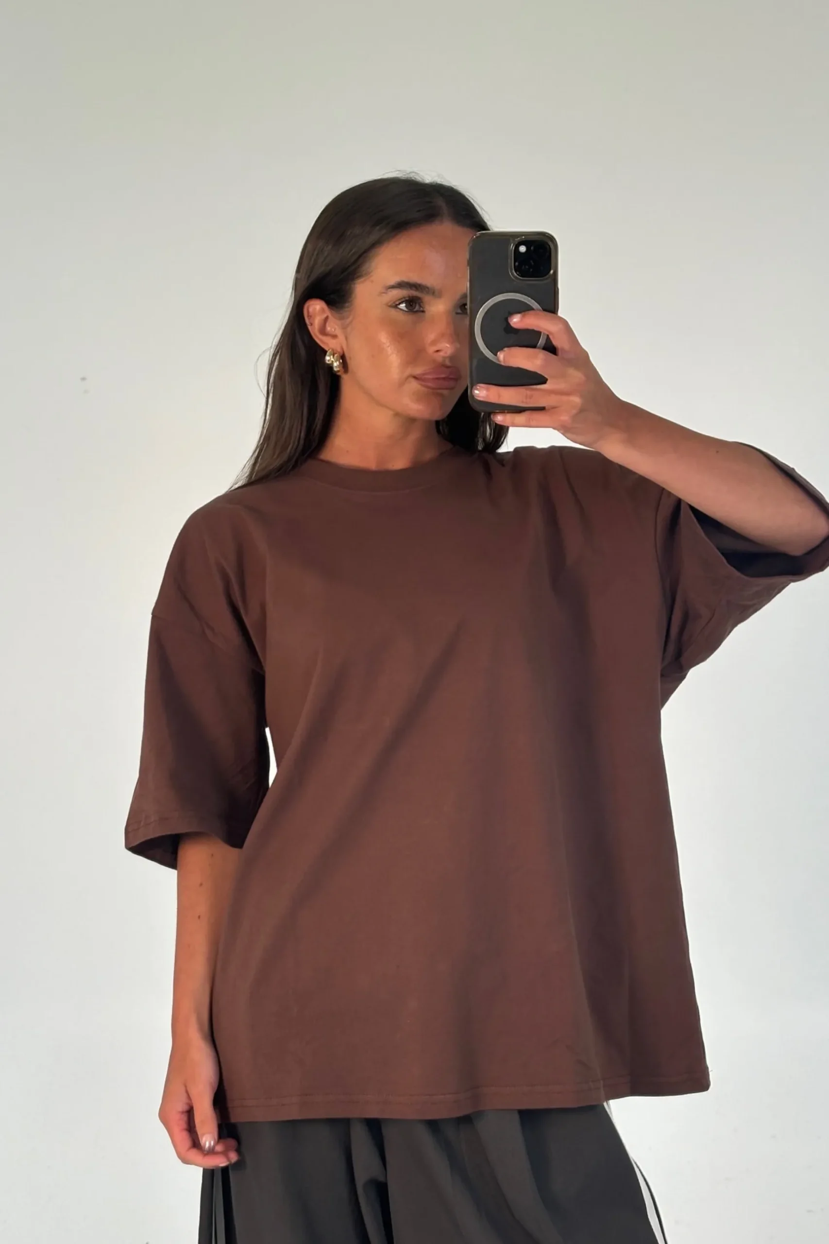 Unisex Midweight Signature Tee Dark Brown