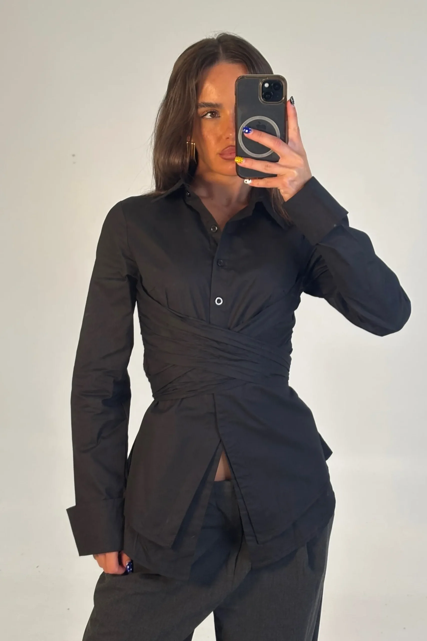 Vixon Wrap Shirt Black