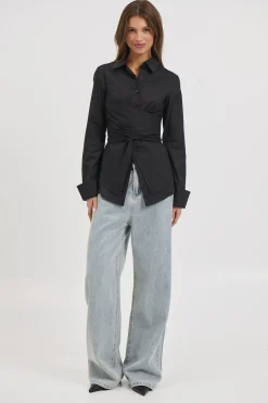 Vixon Wrap Shirt Black