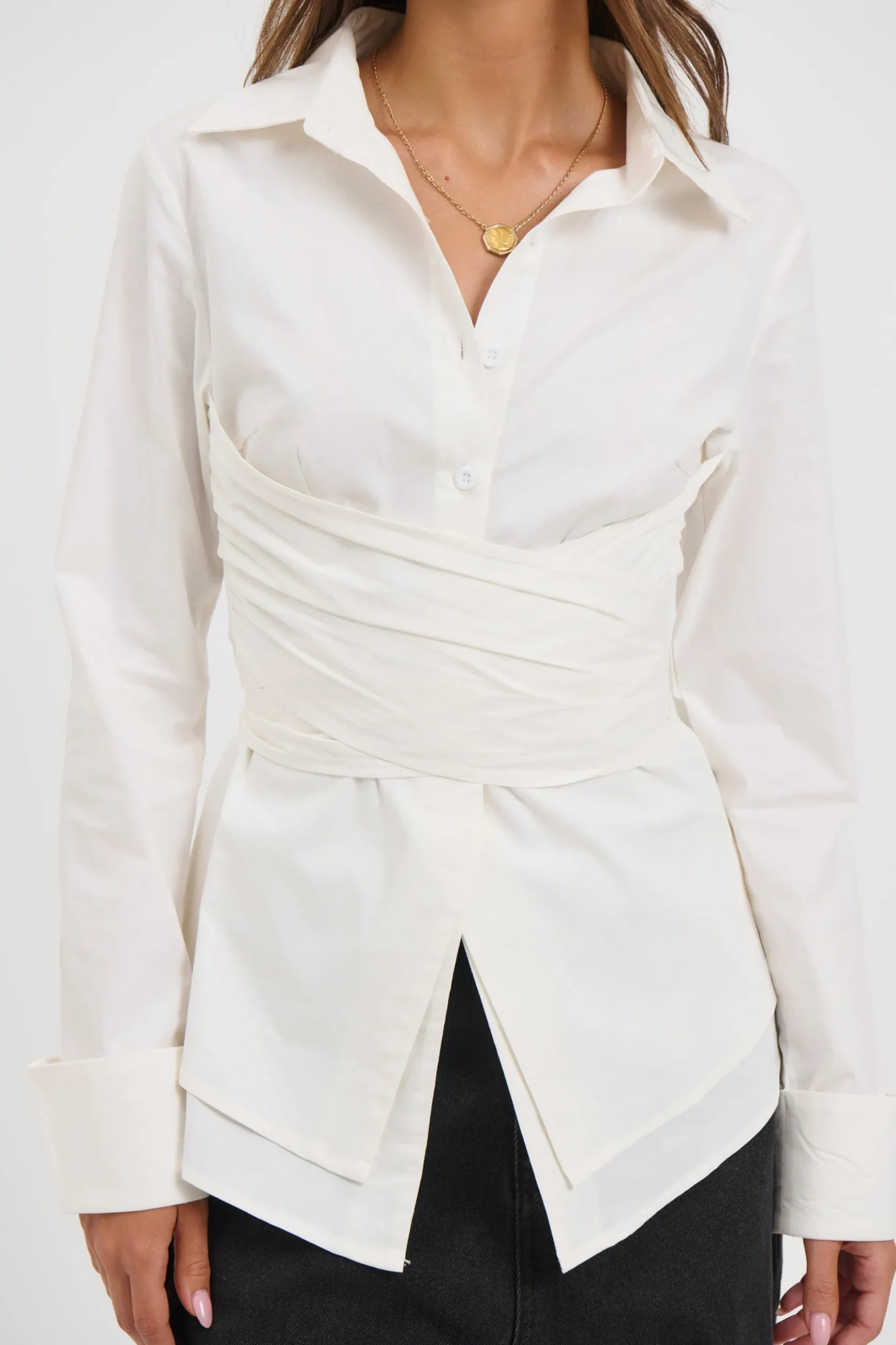 Vixon Wrap Shirt White